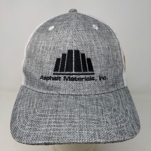 Cap America Men's Snapback Mesh Back Hat Gray White Embroidered Asphalt Logo - Picture 2 of 8